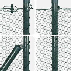 vidaXL Poste de Valla 10 x 0,4 m (malla de 13 mm) Acero y PVC Verde