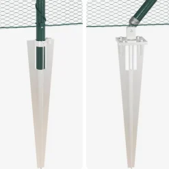 vidaXL Poste de Valla 10 x 0,4 m (malla de 13 mm) Acero y PVC Verde