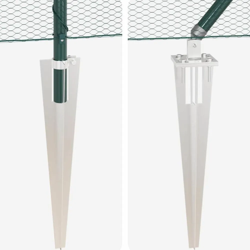 vidaXL Poste de Valla 10 x 0,4 m (malla de 13 mm) Acero y PVC Verde