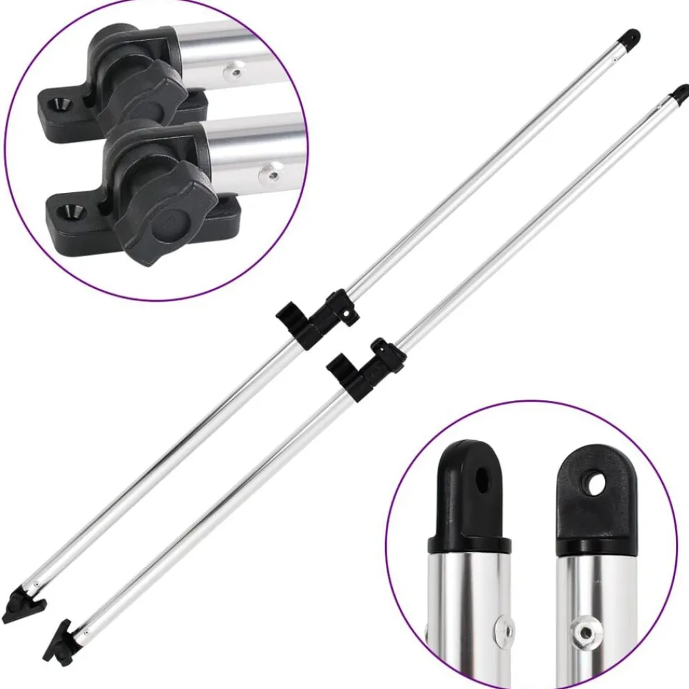 vidaXL Postes de soporte de toldos bimini para barcos 2 uds aluminio Best