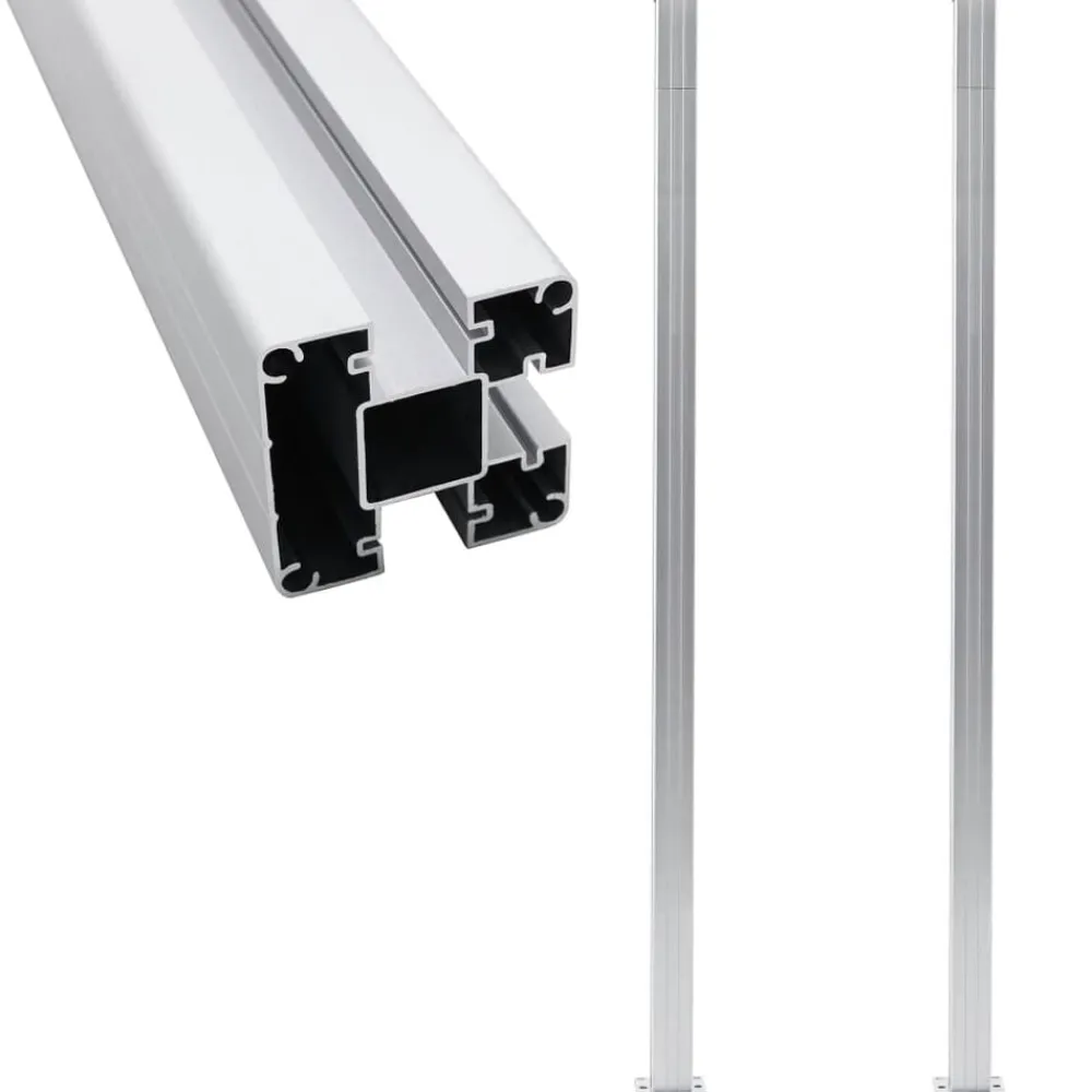 vidaXL Postes de valla 2 unidades aluminio 185 cm Plateado Hot