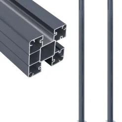 vidaXL Vallas De Jardín-Postes de valla 2 unidades aluminio 185 cm