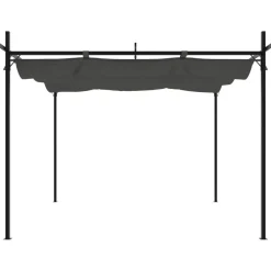 vidaXL Pérgola con cubierta retráctil gris 295x292x230 cm Antracita Clearance