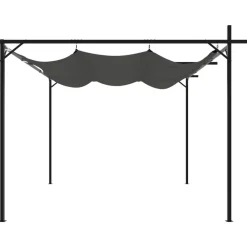 vidaXL Pérgola con cubierta retráctil gris 295x292x230 cm Antracita Clearance