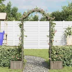 vidaXL Jardín-Pérgola de jardín con jardinera madera maciza de abeto