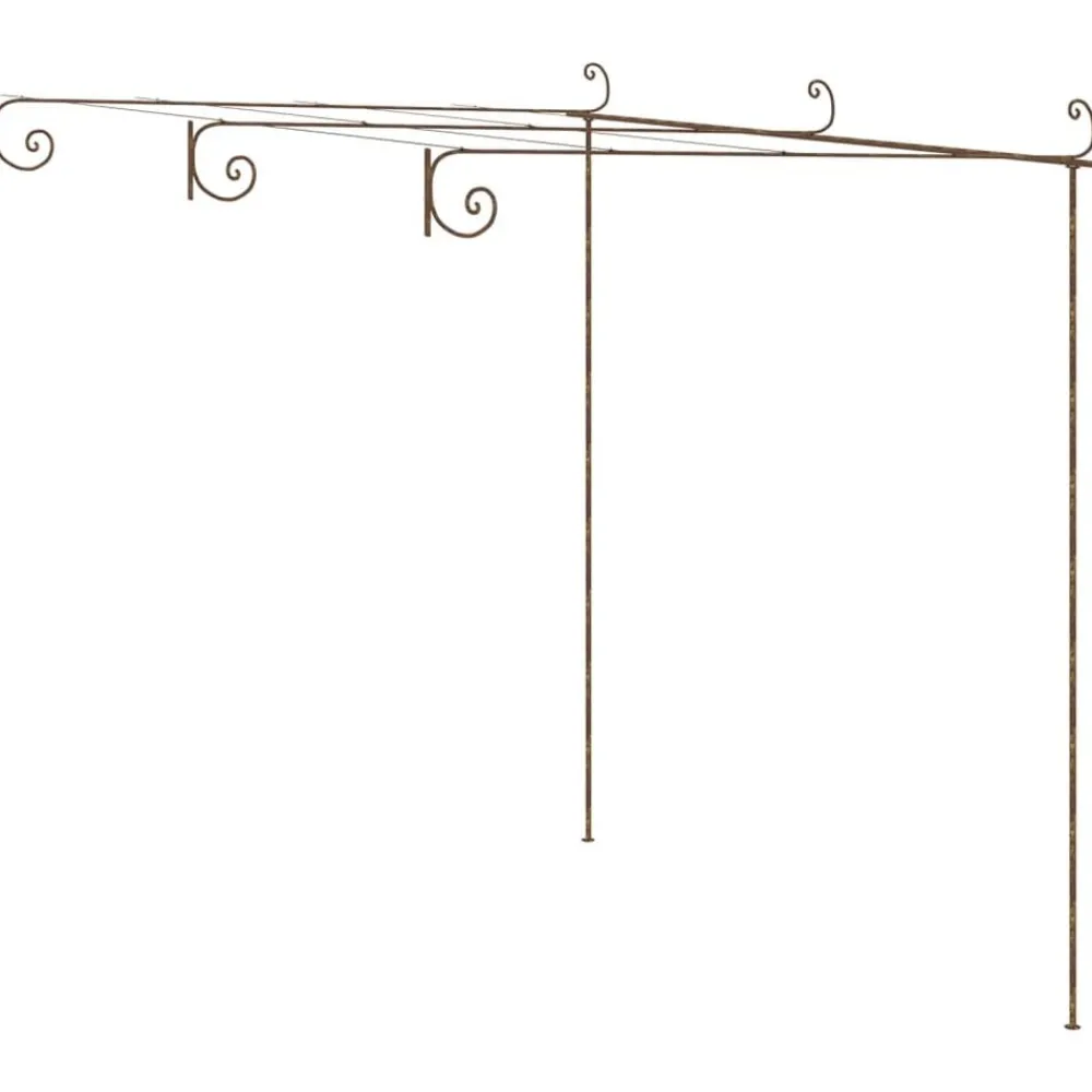 vidaXL Pérgola de jardín marrón antiguo 3x3x2,5 m hierro Discount