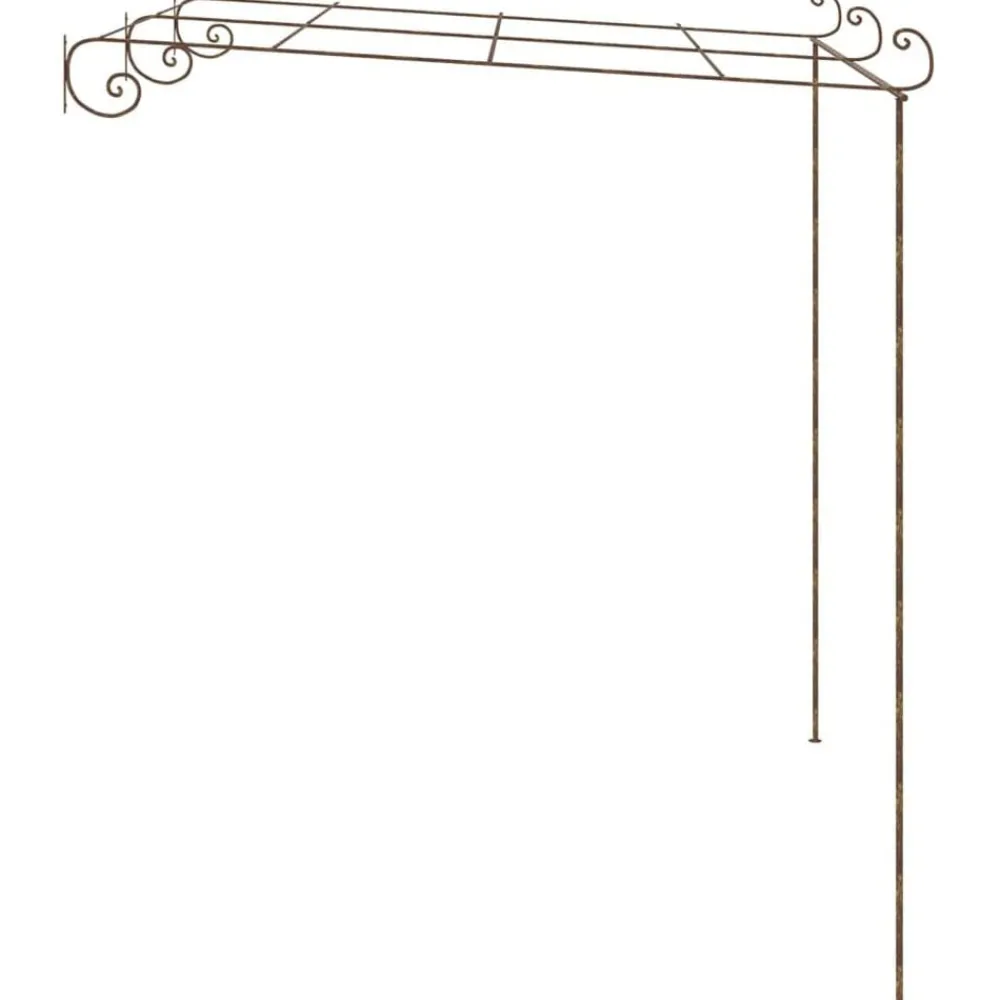 vidaXL Pérgola de jardín marrón antiguo 3x3x2,5 m hierro Discount