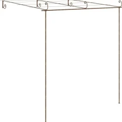 vidaXL Pérgola de jardín marrón antiguo 3x3x2,5 m hierro Discount
