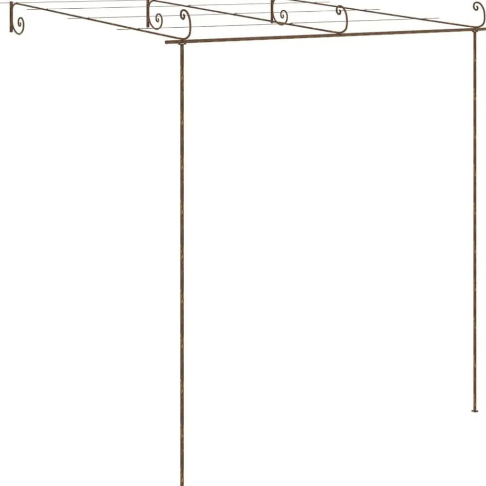 vidaXL Pérgola de jardín marrón antiguo 3x3x2,5 m hierro Discount