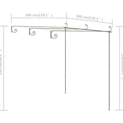 vidaXL Pérgola de jardín marrón antiguo 3x3x2,5 m hierro Discount
