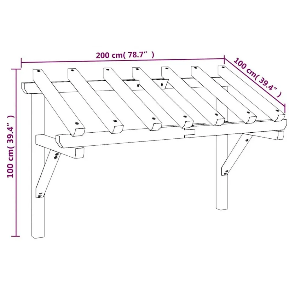 vidaXL Pérgola de puerta madera maciza de pino 200x100x100 cm Best