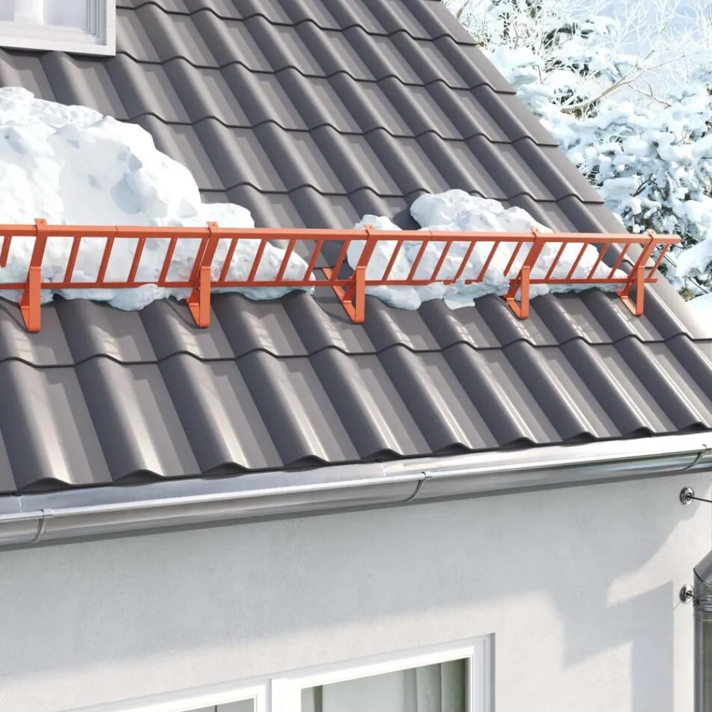 vidaXL Protección de Nieve para Techo 100 x 29,5 x 34,5 cm Acero Rojo