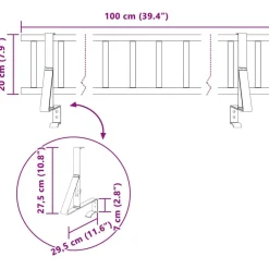 vidaXL Protección de Nieve para Techo 100 x 29,5 x 34,5 cm Acero Rojo