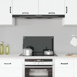 vidaXL Protección salpicaduras cocina vidrio templado 70x40 cm Negro Hot