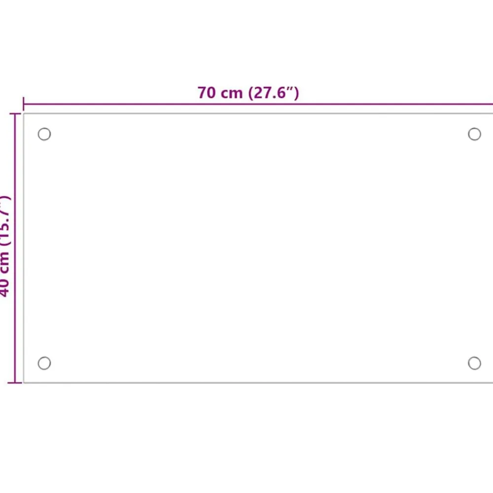 vidaXL Protector contra salpicaduras cocina vidrio templado 70x40 cm Transparente Hot