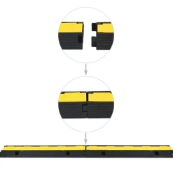 vidaXL Avisos-Protector de cables rampa 1 canal goma 100 cm