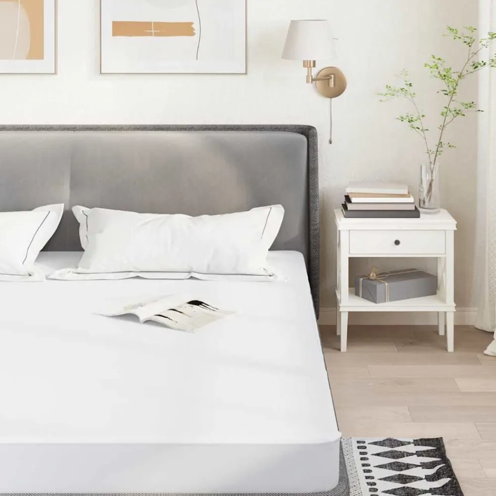 vidaXL Ropa De Casa|Camas Y Accesorios-Protector de colchón impermeable blanco 90x190 cm