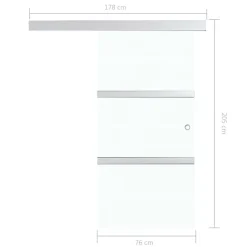 vidaXL Puerta corredera con tope suave vidrio ESG y aluminio 76x205 cm Best