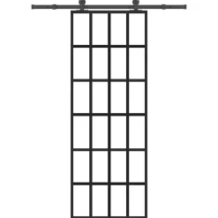 vidaXL Materiales De Construcción-Puerta corredera con set herrajes vidrio ESG aluminio 76x205 cm