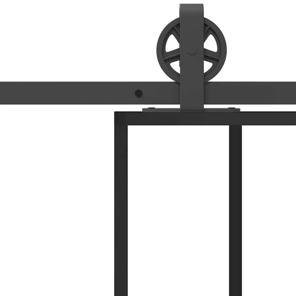 vidaXL Materiales De Construcción-Puerta corredera con set herrajes vidrio ESG aluminio 76x205 cm