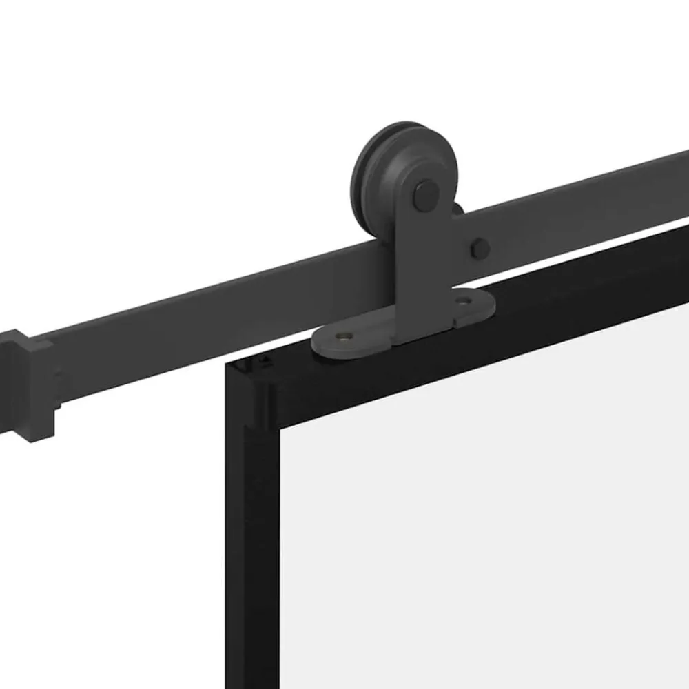 vidaXL Puerta corredera con set herrajes vidrio ESG aluminio 76x205 cm Hot