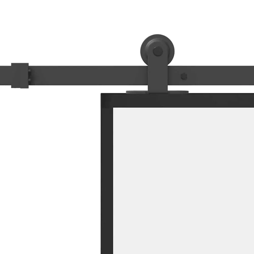 vidaXL Puerta corredera con set herrajes vidrio ESG aluminio 76x205 cm Hot