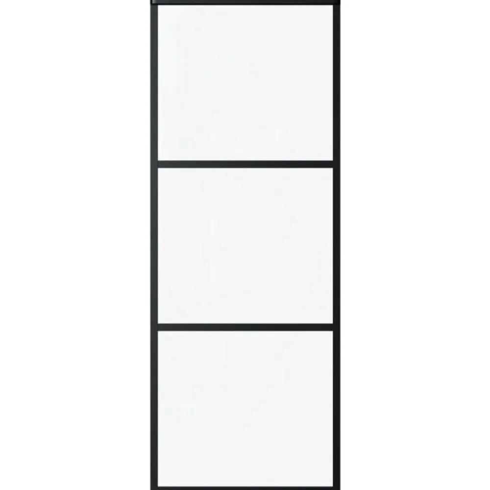 vidaXL Puerta corredera con herrajes ESG vidrio y aluminio 76x205 cm Online