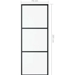 vidaXL Puerta corredera con herrajes ESG vidrio y aluminio 76x205 cm Online