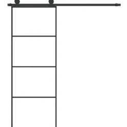 vidaXL Puerta corredera con set herrajes vidrio ESG aluminio 76x205 cm New