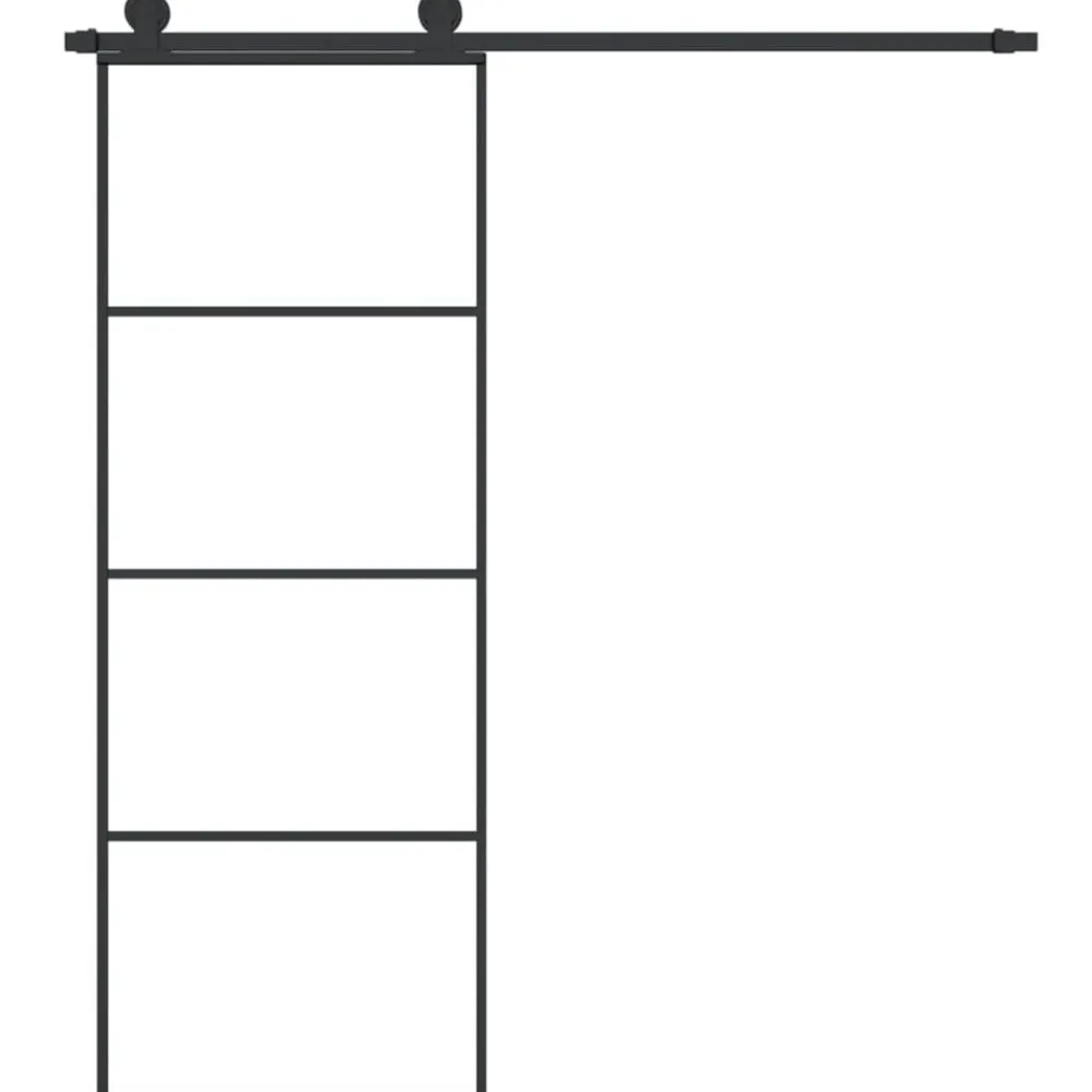 vidaXL Puerta corredera con set herrajes vidrio ESG aluminio 76x205 cm New