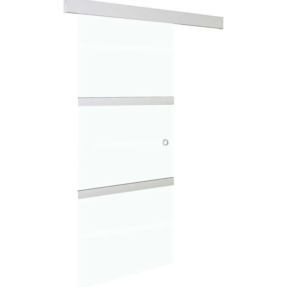 vidaXL Puerta corredera con topes suaves vidrio ESG aluminio 76x205 cm Clearance
