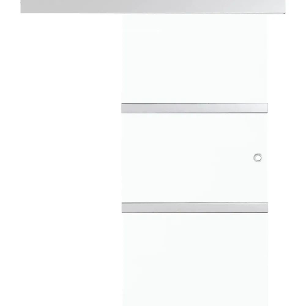 vidaXL Puerta corredera con topes suaves vidrio ESG aluminio 76x205 cm Clearance