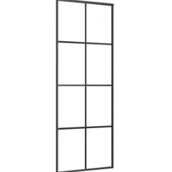 vidaXL Puerta corredera con set herrajes vidrio ESG aluminio 76x205 cm Best