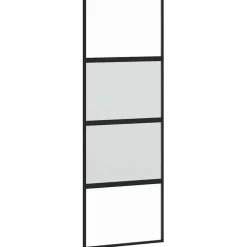 vidaXL Puerta corredera con herrajes negro 76x205 cm vidrio templado Outlet