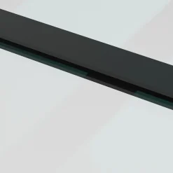 vidaXL Materiales De Construcción-Puerta corredera con juego herrajes negro 76x205 cm ESG vidrio