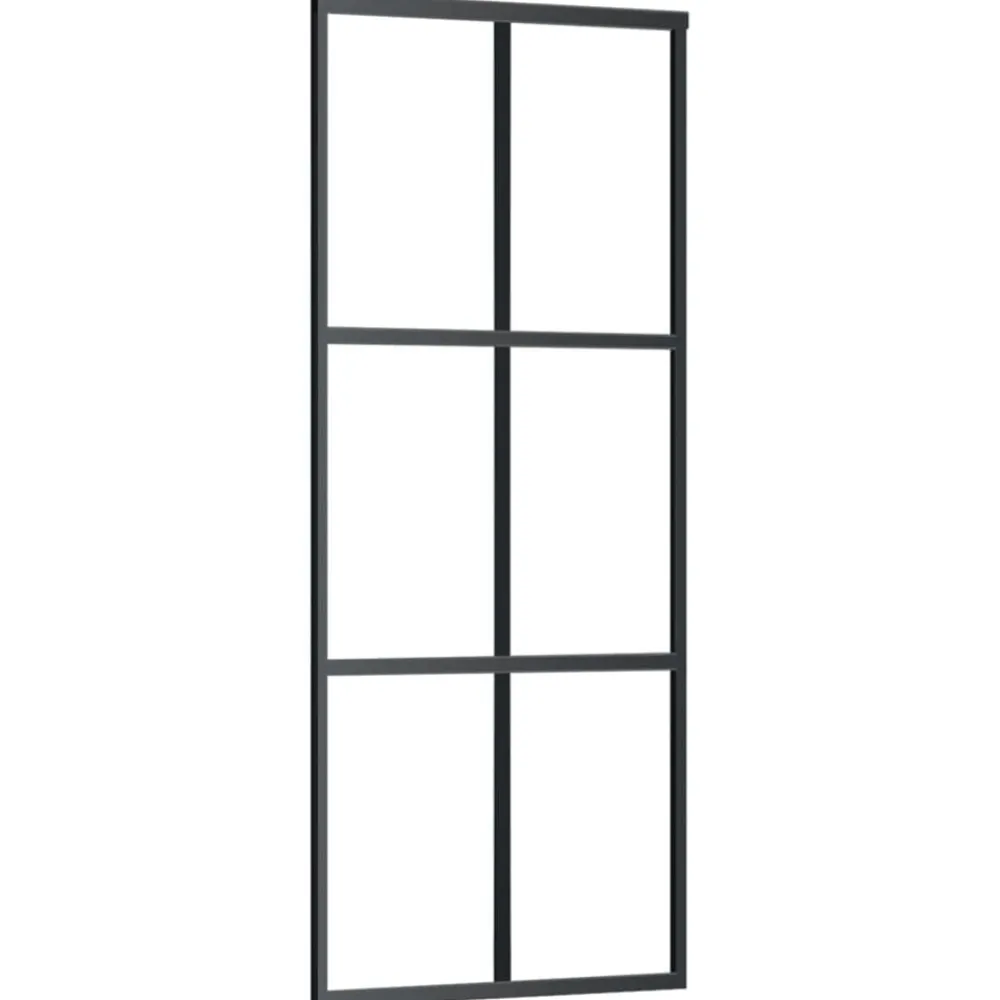 vidaXL Puerta corredera con herrajes ESG vidrio y aluminio 76x205 cm
