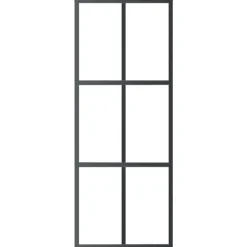 vidaXL Puerta corredera con herrajes ESG vidrio y aluminio 76x205 cm