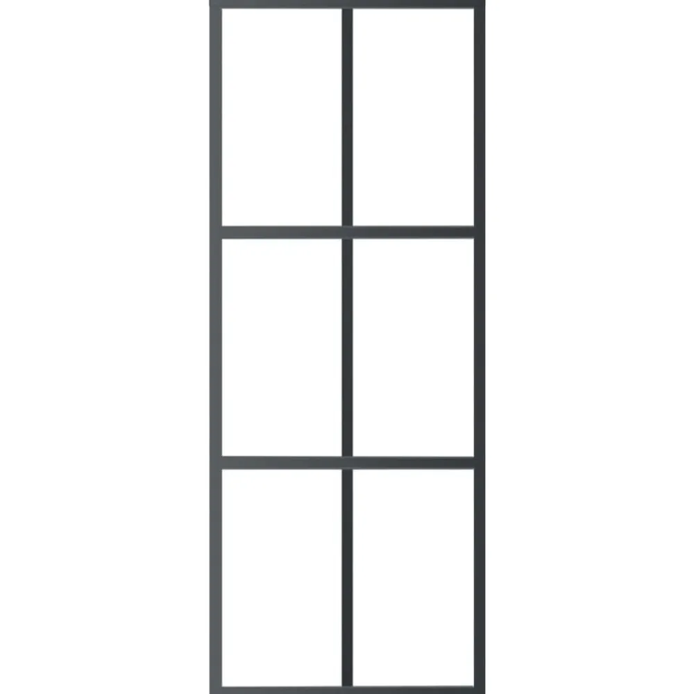 vidaXL Puerta corredera con herrajes ESG vidrio y aluminio 76x205 cm