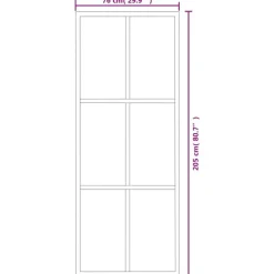 vidaXL Puerta corredera con herrajes ESG vidrio y aluminio 76x205 cm