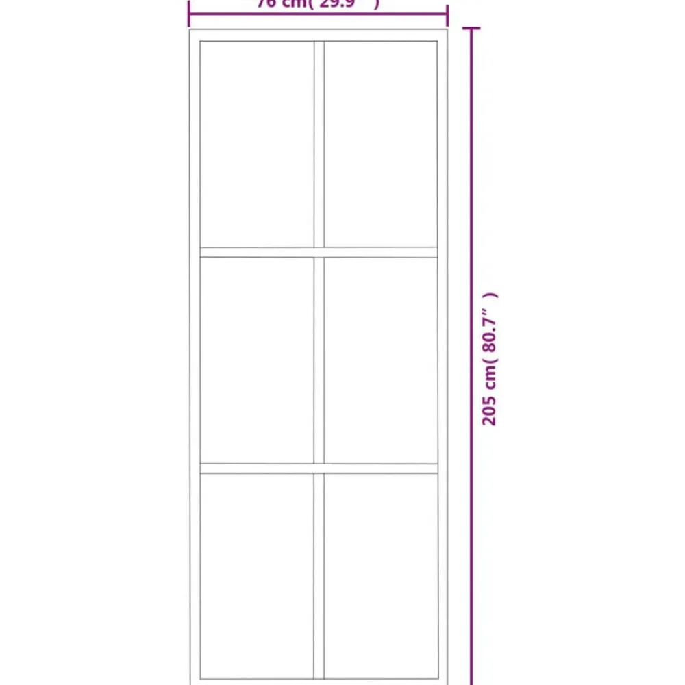 vidaXL Puerta corredera con herrajes ESG vidrio y aluminio 76x205 cm