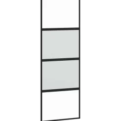 vidaXL Puerta corredera con herrajes negro 76x205 cm vidrio templado Negro y mate Best