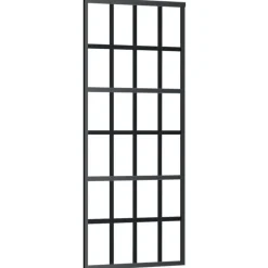 vidaXL Materiales De Construcción-Puerta corredera con herrajes ESG vidrio y aluminio 76x205 cm