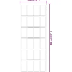 vidaXL Materiales De Construcción-Puerta corredera con herrajes ESG vidrio y aluminio 76x205 cm