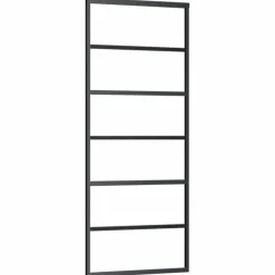 vidaXL Puerta corredera con juego herrajes negro 76x205 cm ESG vidrio Best