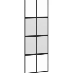 vidaXL Puerta corredera con herrajes negro 76x205 cm vidrio templado Negro y mate Best