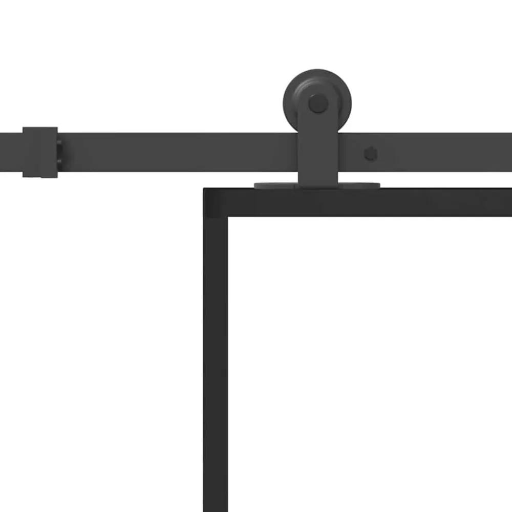 vidaXL Puerta corredera con set herrajes vidrio ESG aluminio 76x205 cm Discount