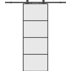 vidaXL Puerta corredera con juego herrajes 76x205 cm ESG vidrio Negro Hot
