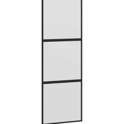 vidaXL Materiales De Construcción-Puerta corredera con herrajes negro 76x205 cm vidrio templado