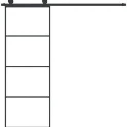 vidaXL Puerta corredera con set herrajes vidrio ESG aluminio 76x205 cm New