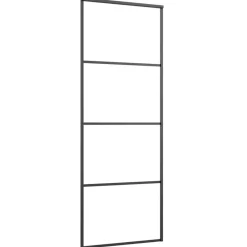 vidaXL Puerta corredera con set herrajes vidrio ESG aluminio 76x205 cm New